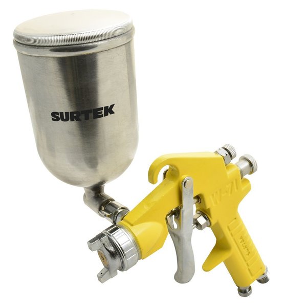 Surtek Gravity Feed Paint Gun W Rotary Cup, 70 PSI, Capacity 300ML, 14 Air Inlet, Air Consumption 26 SFCM PPG3